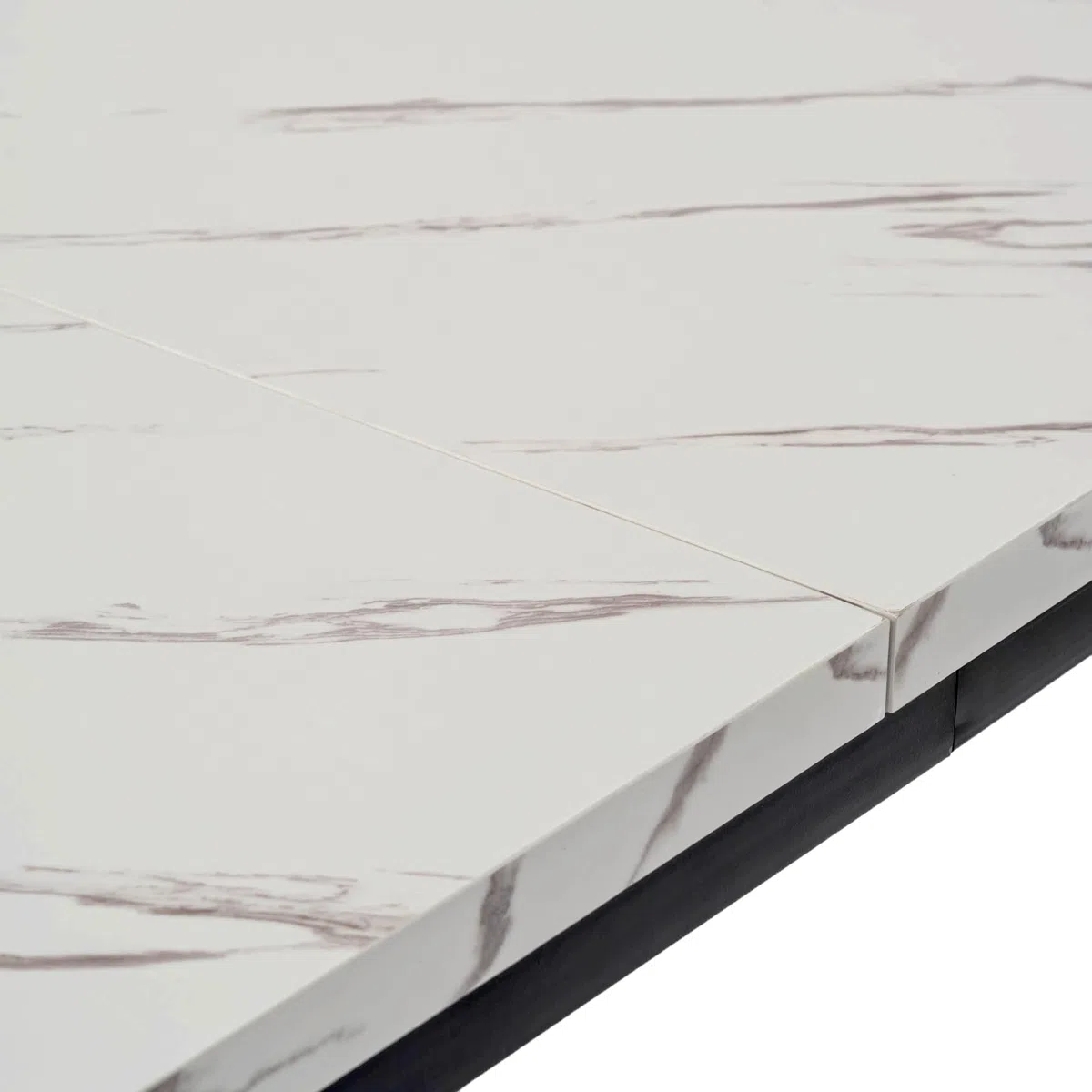 HOMYLIN Tavolo da caffetteria scolastica da 120 cm, con piano in finto marmo laminato e struttura in metallo, tavolo da pranzo resistente per studenti e personale, bianco