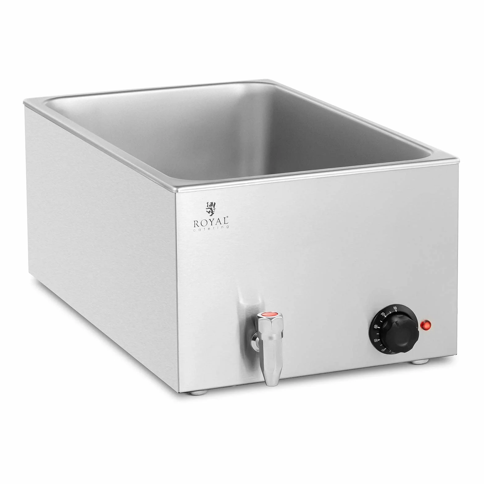 Royal Catering RCBM_GN1/1 Bagnomaria professionale 600 W GN 1/1 Senza contenitore Rubinetto di scarico