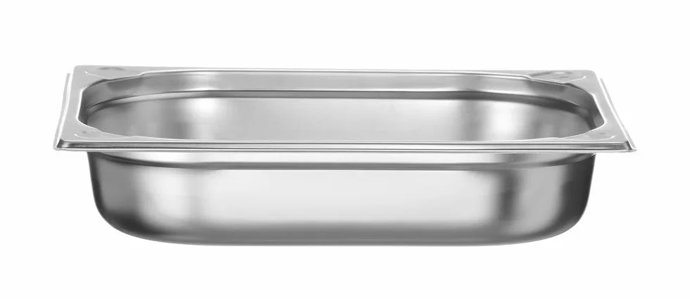 HENDI Contenitore Gastronorm GN 1/2, Kitchen Line, resistenza termica -40 °C a 250 °C, adatto a forno e bagnomaria, 4L, 325x265x(H) 65mm, acciaio inox