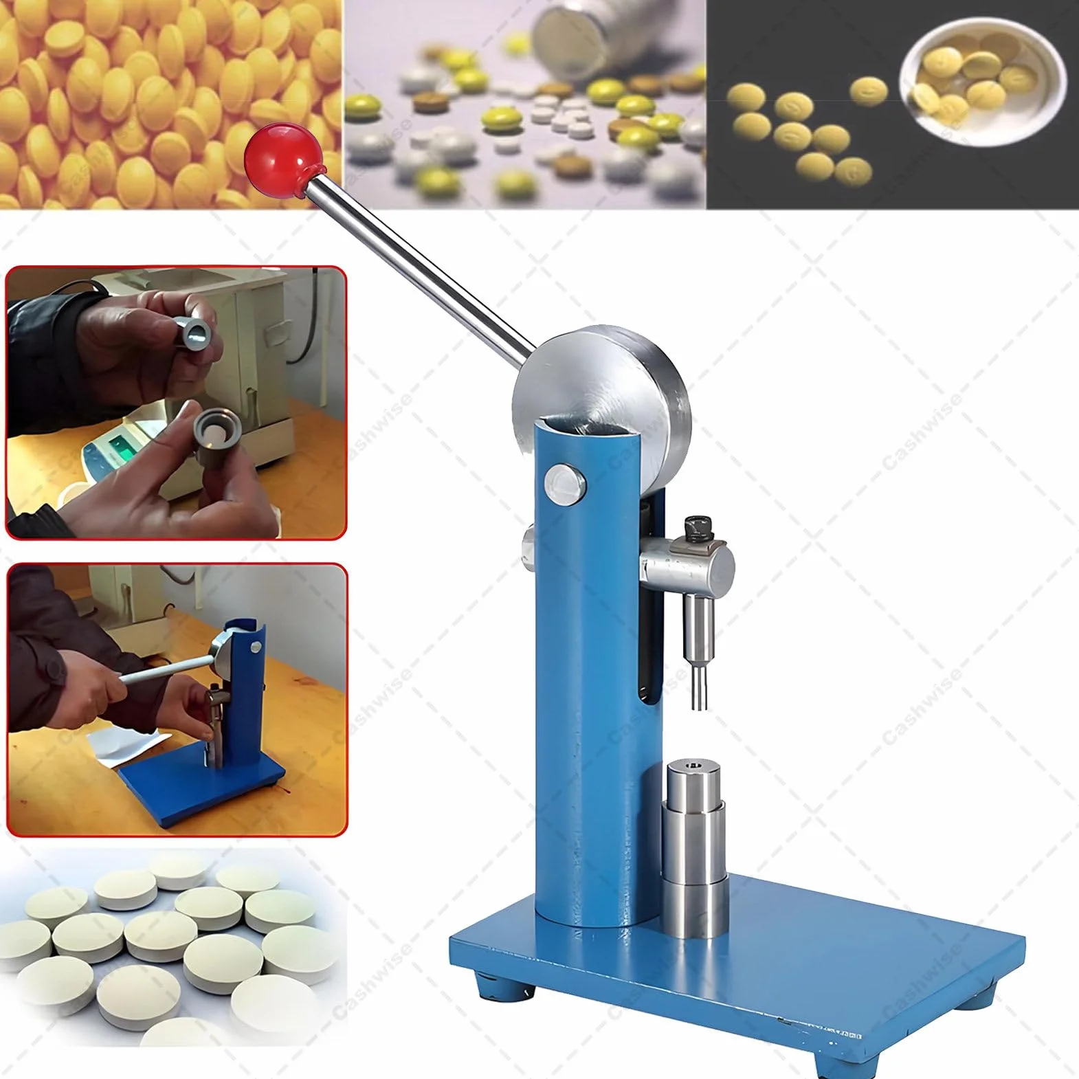 Macchina per la Compressione di compresse, pressa per compresse a Leva, Stampo in Acciaio Inossidabile, Strumento per la Compressione di compresse, per Acido benzoico da Laboratorio 6mm