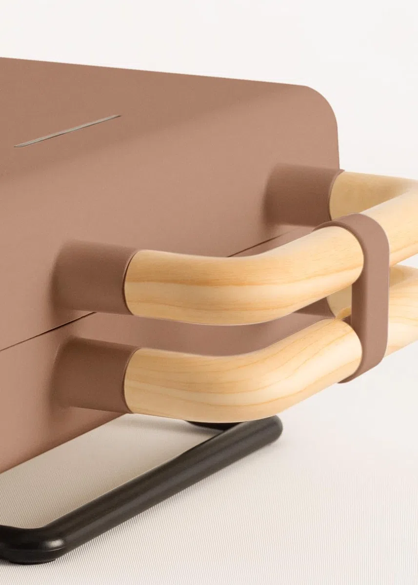 CREATE/STONE STUDIO/Tostiera per panini, grill e waffle moka / 3 piastre intercambiabili: Grill, waffle e panini, antiaderente, apertura 100º, spegnimento automatico, retro, 800W