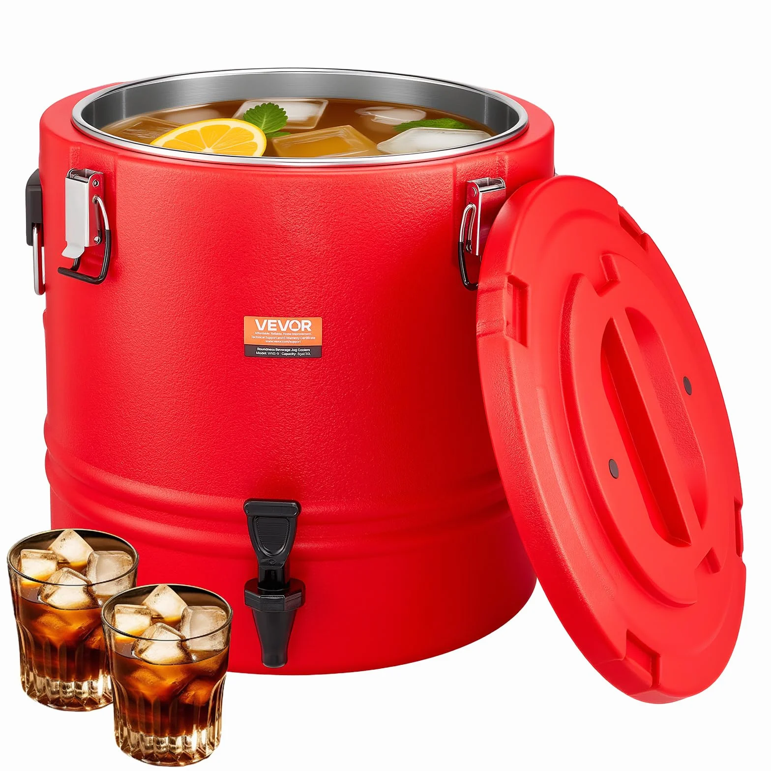 VEVOR Distributore di Bevande Isolato da 30 L Distributore di Bevande Calde e Fredde Termiche con Rubinetto, Interno in Acciaio Inossidabile 304, per Tè, Caffè, Ristoranti, Esterni, Uso Versatile