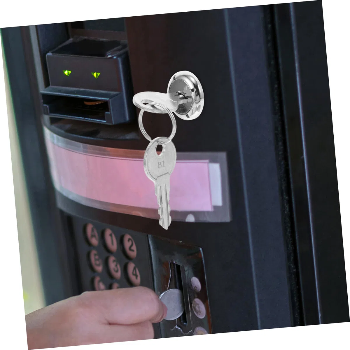 OUNONA Chiavetta per Gumball Machine in Metallo Argentato, Serratura Versatile e Facile da Installare per Distributori Automatici e Accessori Macchina Vending