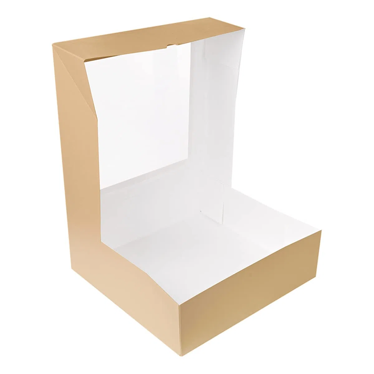 50 pezzi - Scatole per pasticceria con finestra 'Thepack' 240 G/M2 + Opp 32 x 32 x 10 cm naturale cartone ondulato Nano-Micro