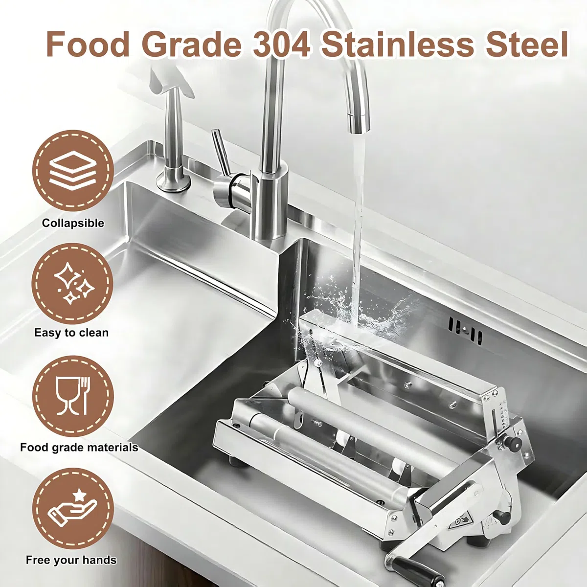 Sfogliatrice Manuale in Acciaio Inox, Spessore Regolabile 5-25 mm, per Pizza, Cornetti, Pasticceria e Fondente, Design da Tavolo, per Pizza e Commerciale Width11.81in