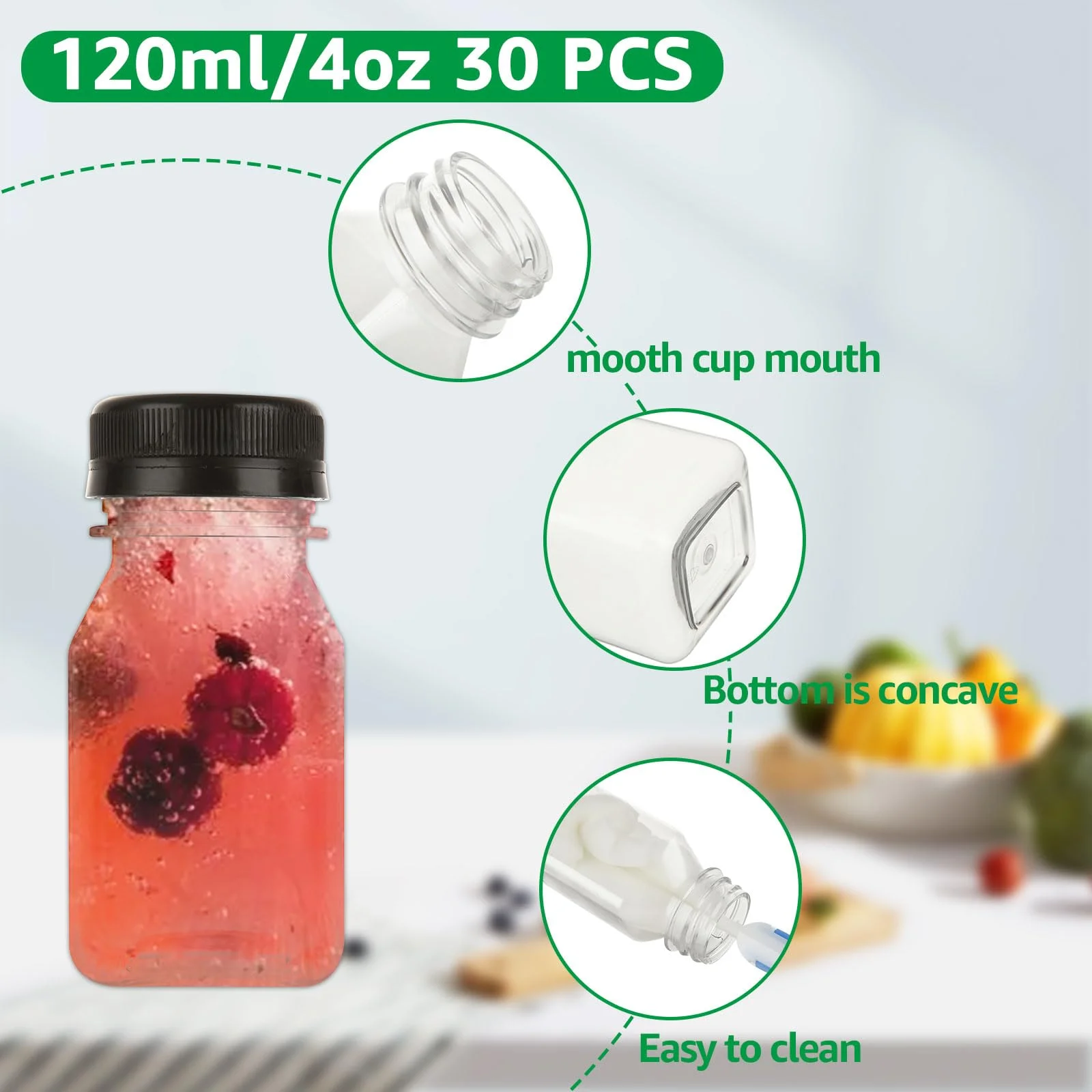 Plastic Juice DAJAVE - Set di 30 barattoli per spezie, 120 ml, rettangolari con coperchio e etichette, per conservare spezie, spezie, contenitore per spezie, contenitore per spezie