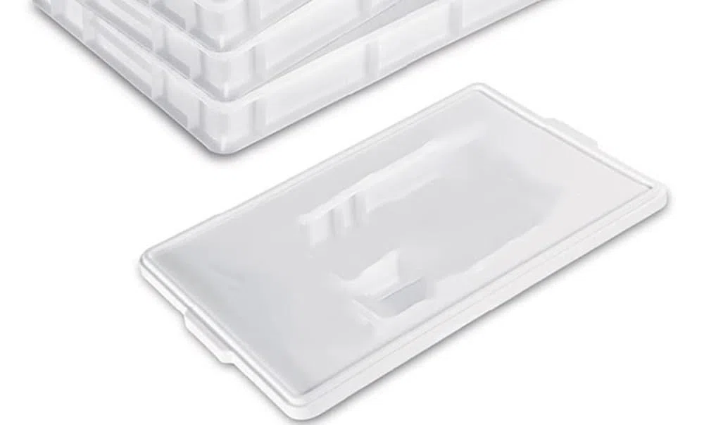 Set 5 Cassette con Coperchio portaimpasti palline Pizza Pane panette 60x40x7 certificata per alimenti VASCHETTA DA FRIGO professionale litri 12 impilabile sovrapponibile PIZZERIA CASEIFICI