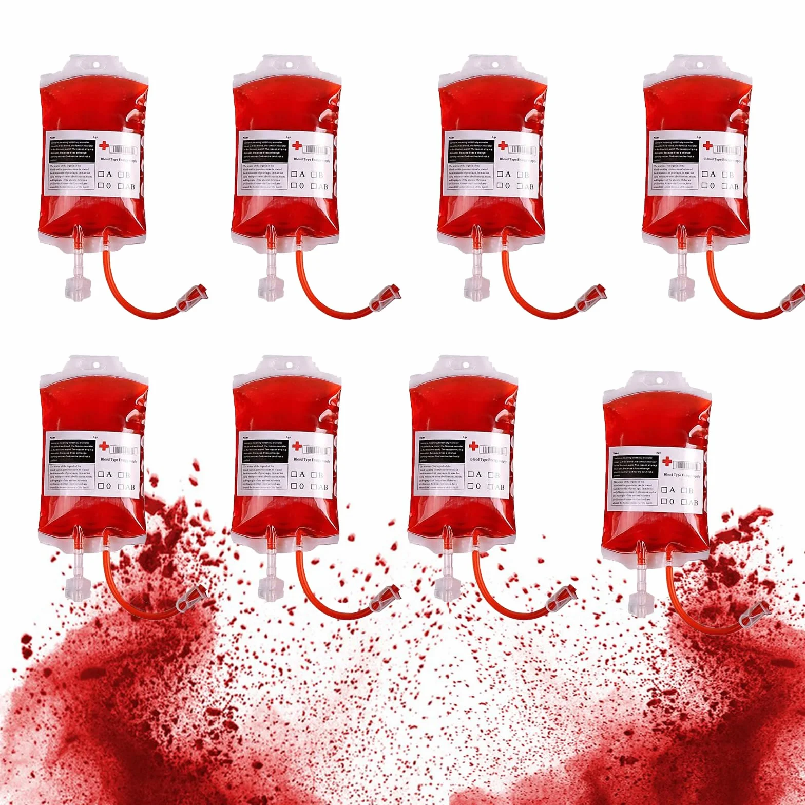 Sacca Per Sangue, Contenitore Per Bevande Per Feste, Sacca Di Sangue, 8 Pcs 350ml Borsa Per Bevande Di Halloween, Sacca Di Sangue Vampire, Sacchetti Per Bevande Tema Sangue, Sacche Di Sangue Finte