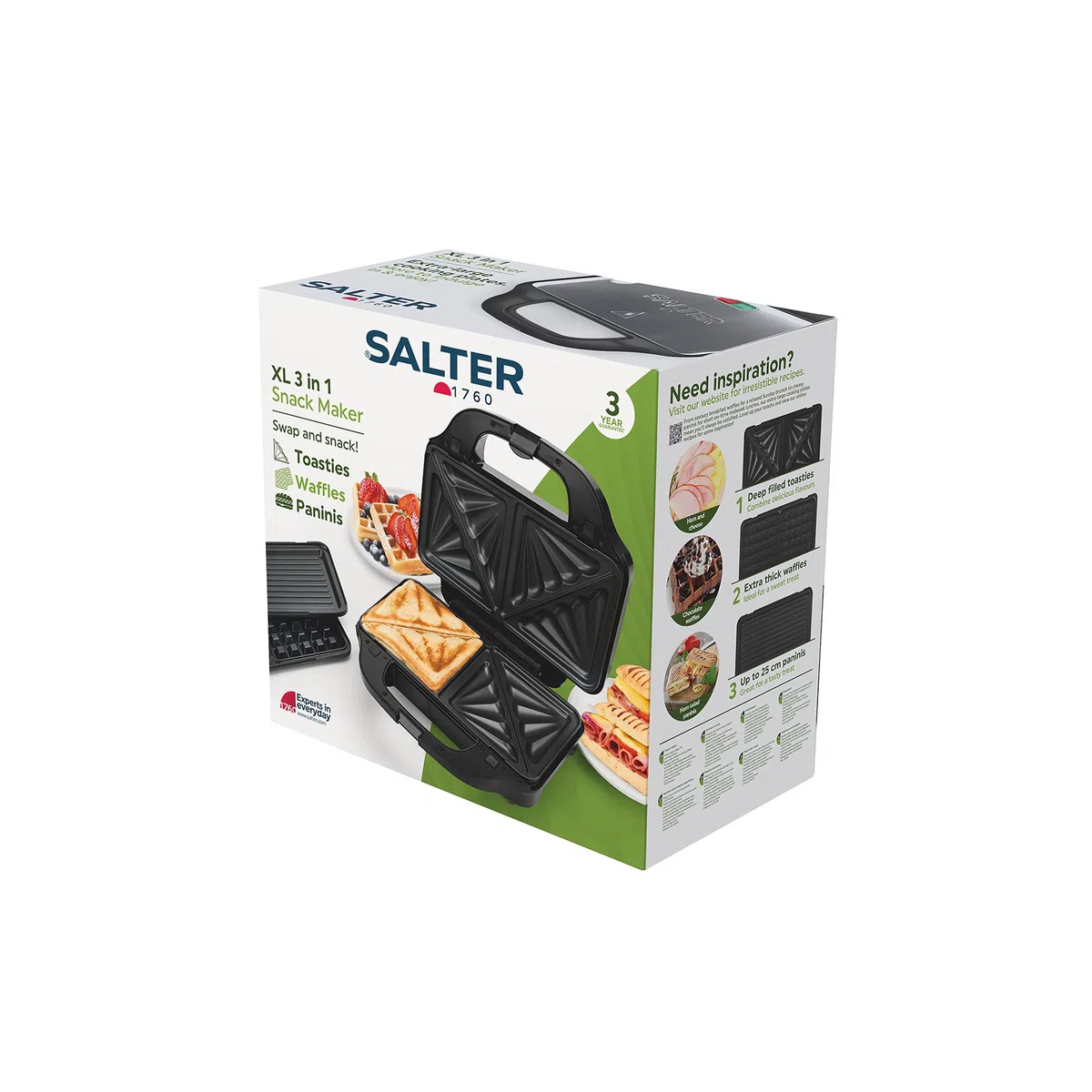 Salter, macchina per snack, EK2143, 3 in 1 stampo per dolcetti 3 in 1 Silver