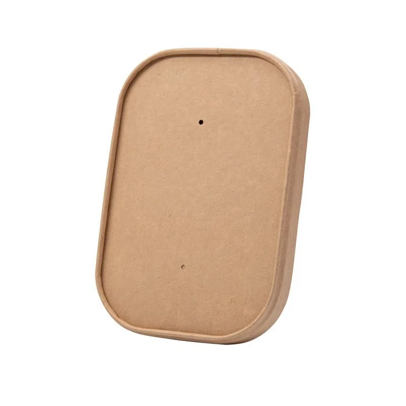 Coperchi in Carta Kraft per Salatiere Rettangolari da 500/750/1000 ml - Confezione da 50 Pezzi | Coperchi Monouso per Contenitori di Alimenti, Ciotole e Vaschette Usa e Getta