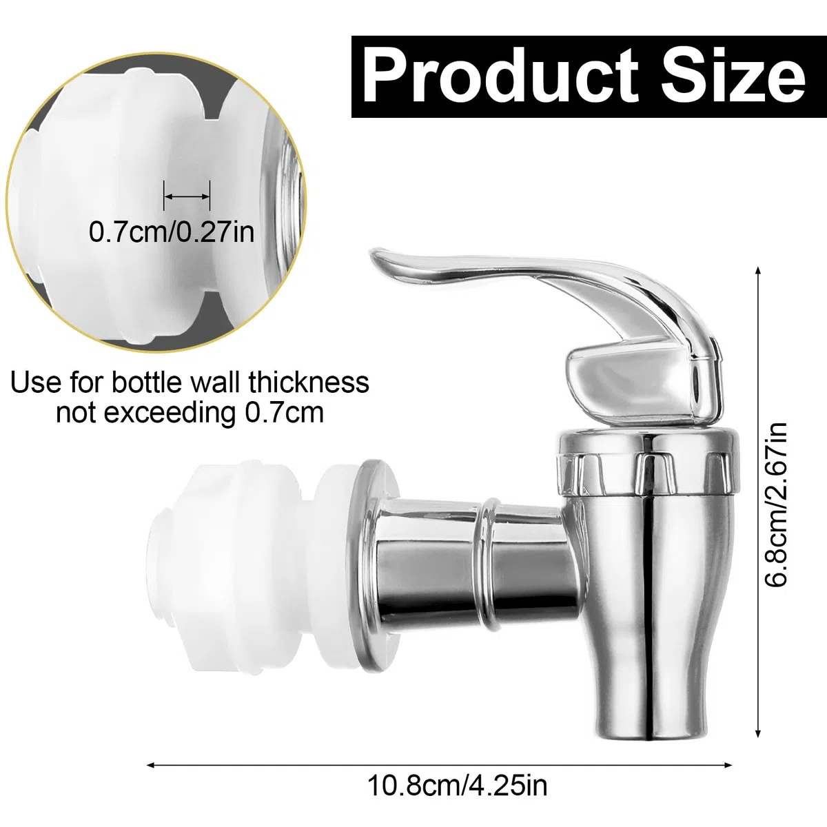 Simarro 2 beccucci per distributore di bevanda, erogatore d'acqua di ricambio, erogatore di caffè e succo, dispenser in vetro