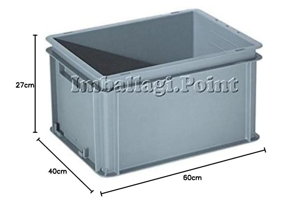 CONTENITORE PLASTICA Delta Mec MIS EST 60x40x27 CAPAC.50L maniglie chiuse kg2,18