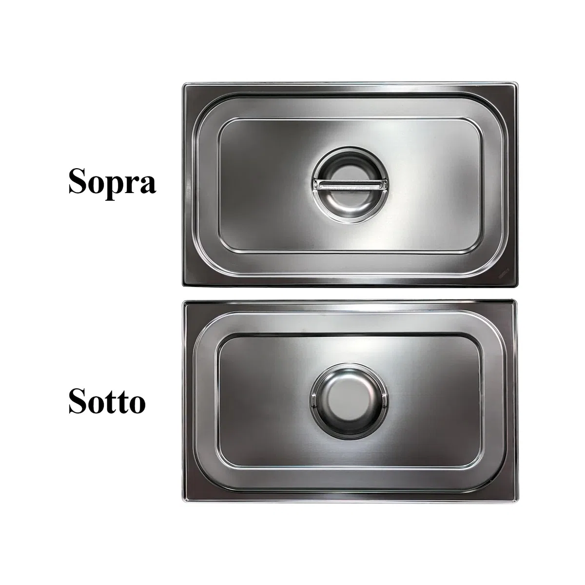 Comas Coperchio Gastronorm per Contenitori Vaschette Teglie, Acciaio Inox, con Manico Centrale - Lavabile in Lavastoviglie, Disponibile in Diverse Misure Secondo Standard Gastronorm (GN 1/1)