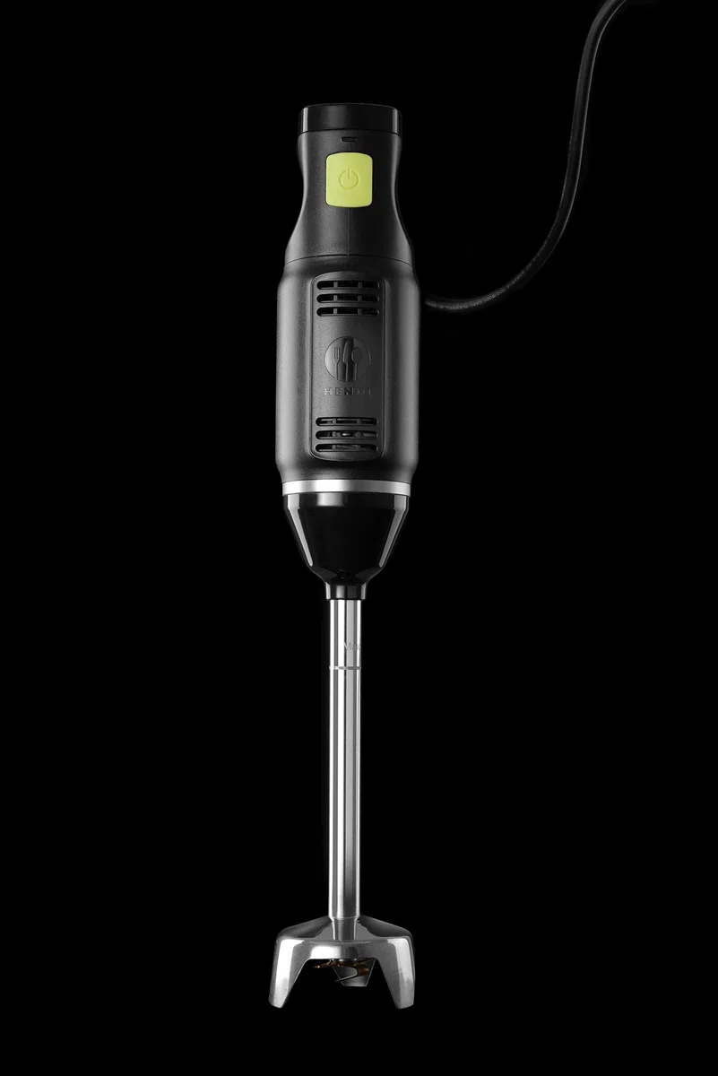 HENDI Frullatore a immersione, lama a croce in acciaio inox rivestita in titanio, 6 velocità con display LCD, miscelatore, frullatore a mano, mixer ad immersione, 230V, 250W, ø71x(H)444mm, ABS