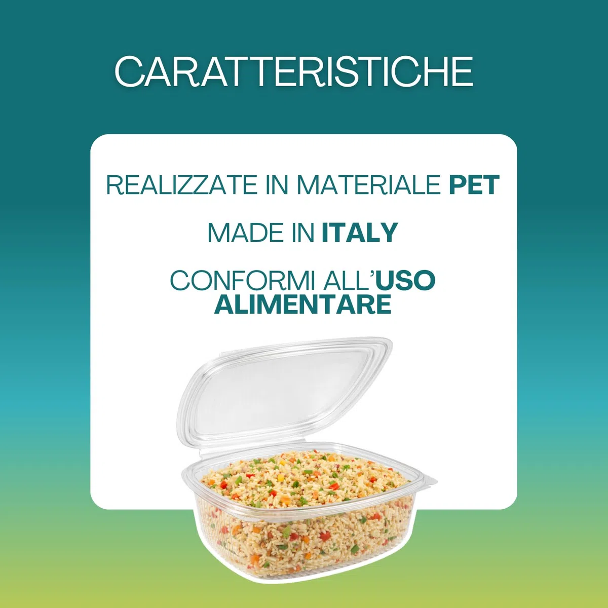 VIRSUS Vaschette ovali in Pet Scatola da 100 vaschette Trasparenti 1500cc con Coperchio Unito. Contenitori con Chiusura ermetica