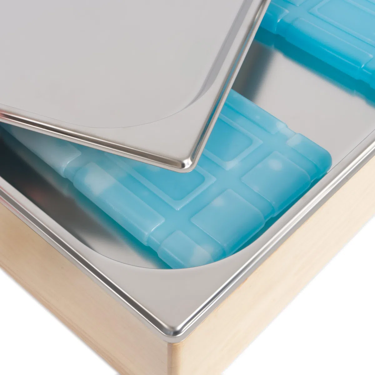 Mahlzeit Vassoio di servizio refrigerante | 53 x 34 x 27 cm | Piastra di raffreddamento GN 1/1 con coperchio | Sistema di vassoio termico con blocco di raffreddamento | Piastra di conservazione con