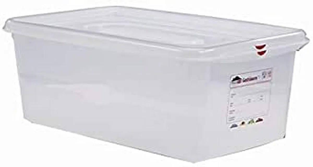 Genware 12550 GN - Contenitore da 1/1, profondità 200 mm, 28 l, confezione da 6
