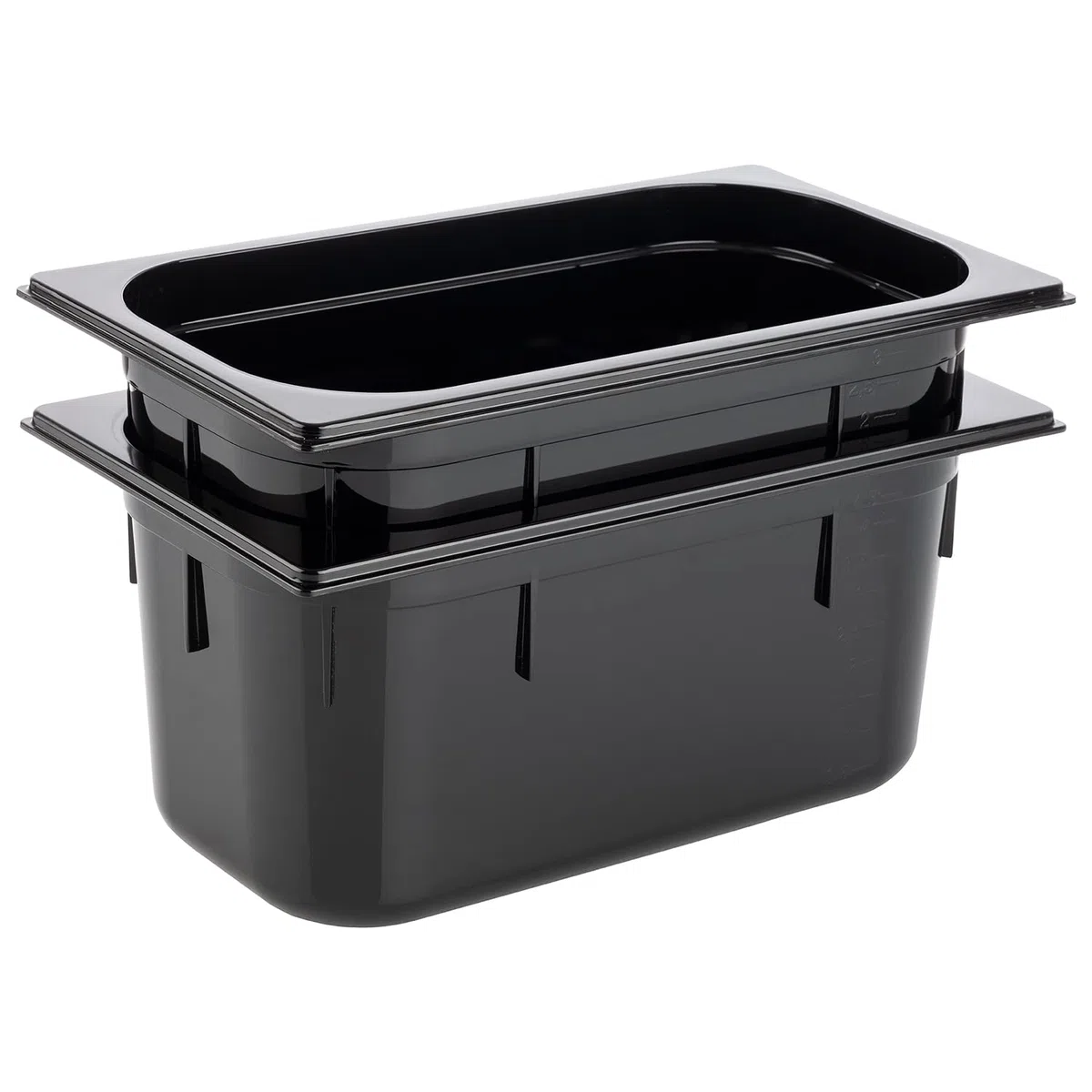 APS 82069 GN 1/3 Contenitore Gastronorm, in policarbonato, dimensioni 325 x 175 mm/altezza 100 mm/volume 3,6 litri, nero