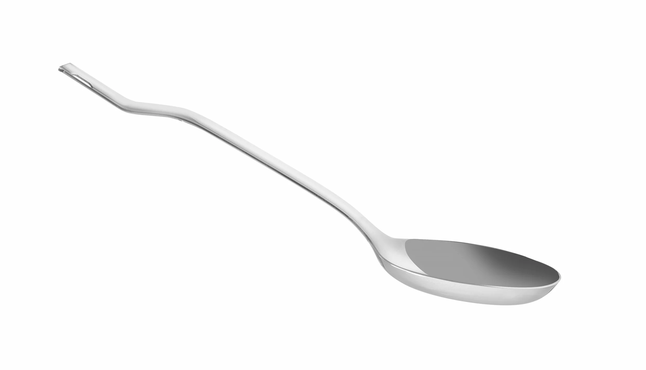 HENDI Cucchiaio per salsa pizza, fondo piatto, manico curvo ergonomico, robusto, mestolo per cucina salsa pizza, cucchiaio per porzioni, 280x65 mm, acciaio inox