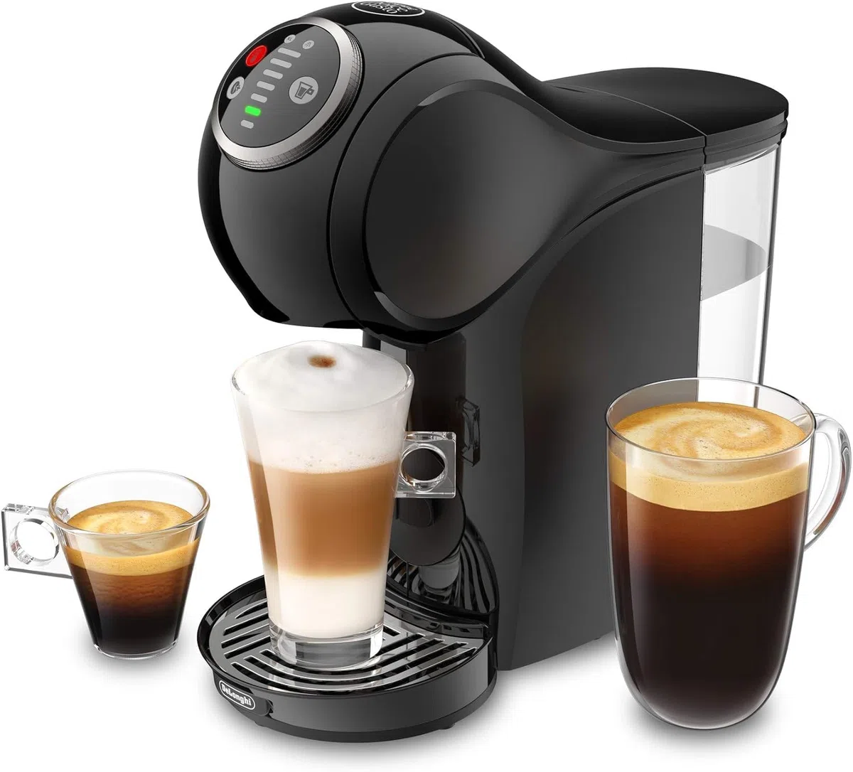 De’Longhi Nescafé Dolce Gusto Genio S Plus – Macchina da Caffè a Capsule Automatica, 15 Bar, Espresso Boost, Hot & Cold, Bundle 32 Capsule: KitKat Cacao & Wafer + Espresso Roma, Nera (EDG315.B)