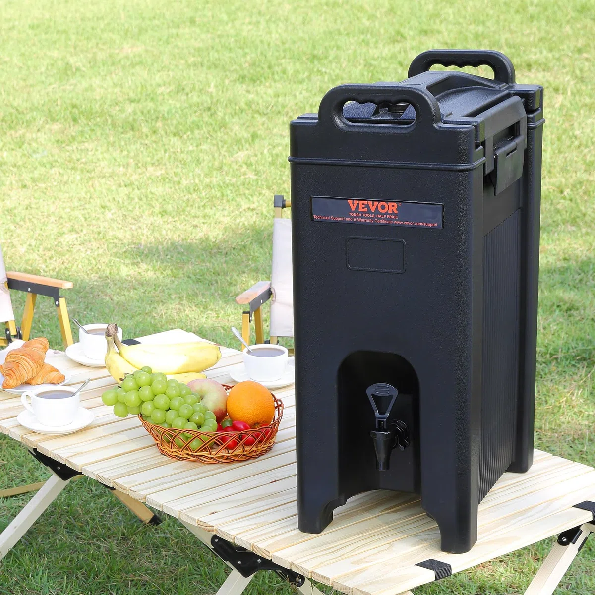 VEVOR Distributore per Bevande Isotermico con Rubinetto di Erogazione Capienza ca. 18,9L Materiale Alimentare per Buffet Festa Evento, Contenitore Isotermico per Distribuzione Bevande Calde/Fredde