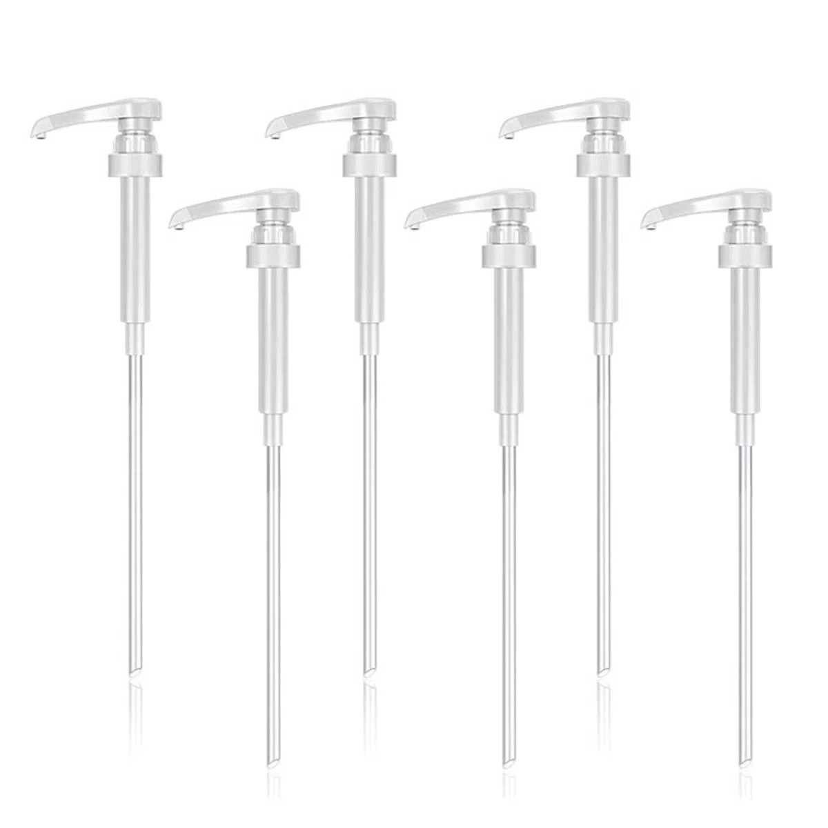 6 Pezzi Dispenser a Pompa per Sciroppo, Dispenser Di Sciroppo Per Drink Succhi, Dispenser per Sciroppi, per Bottiglie da 500 ml a 1000 ml, Viene Fornito con Tubi Lunghi (Bianco)