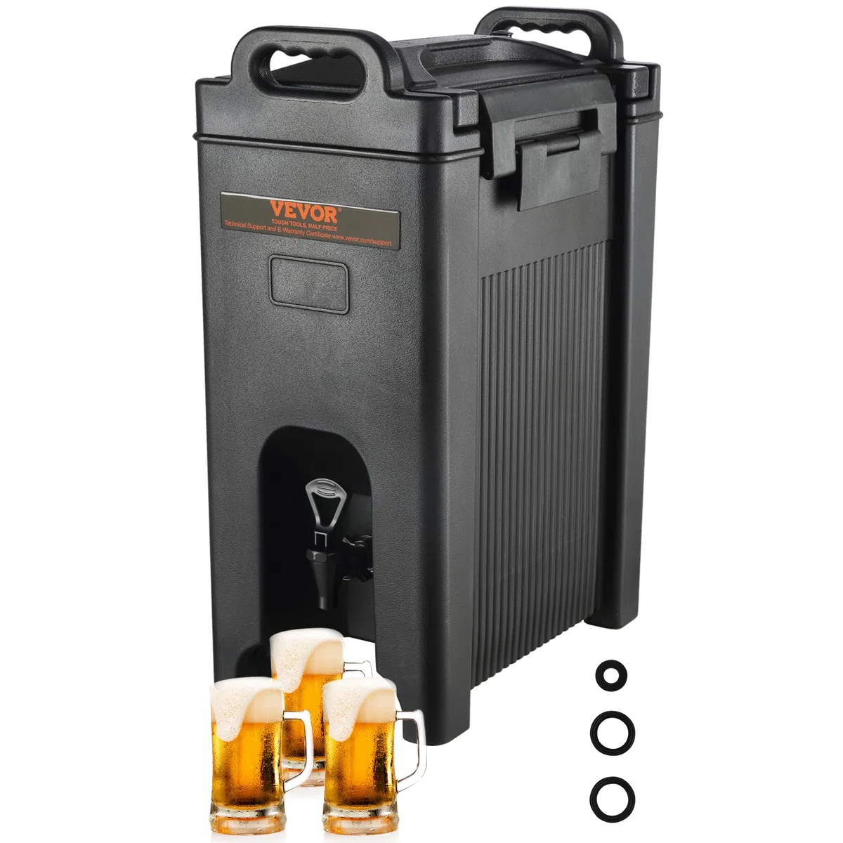 VEVOR Distributore per Bevande Isotermico con Rubinetto di Erogazione Capienza ca. 18,9L Materiale Alimentare per Buffet Festa Evento, Contenitore Isotermico per Distribuzione Bevande Calde/Fredde