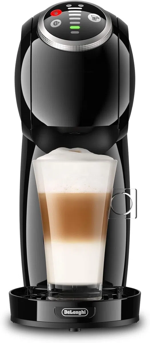 De’Longhi Nescafé Dolce Gusto Genio S Plus – Macchina da Caffè a Capsule Automatica, 15 Bar, Espresso Boost, Hot & Cold, Bundle 32 Capsule: KitKat Cacao & Wafer + Espresso Roma, Nera (EDG315.B)