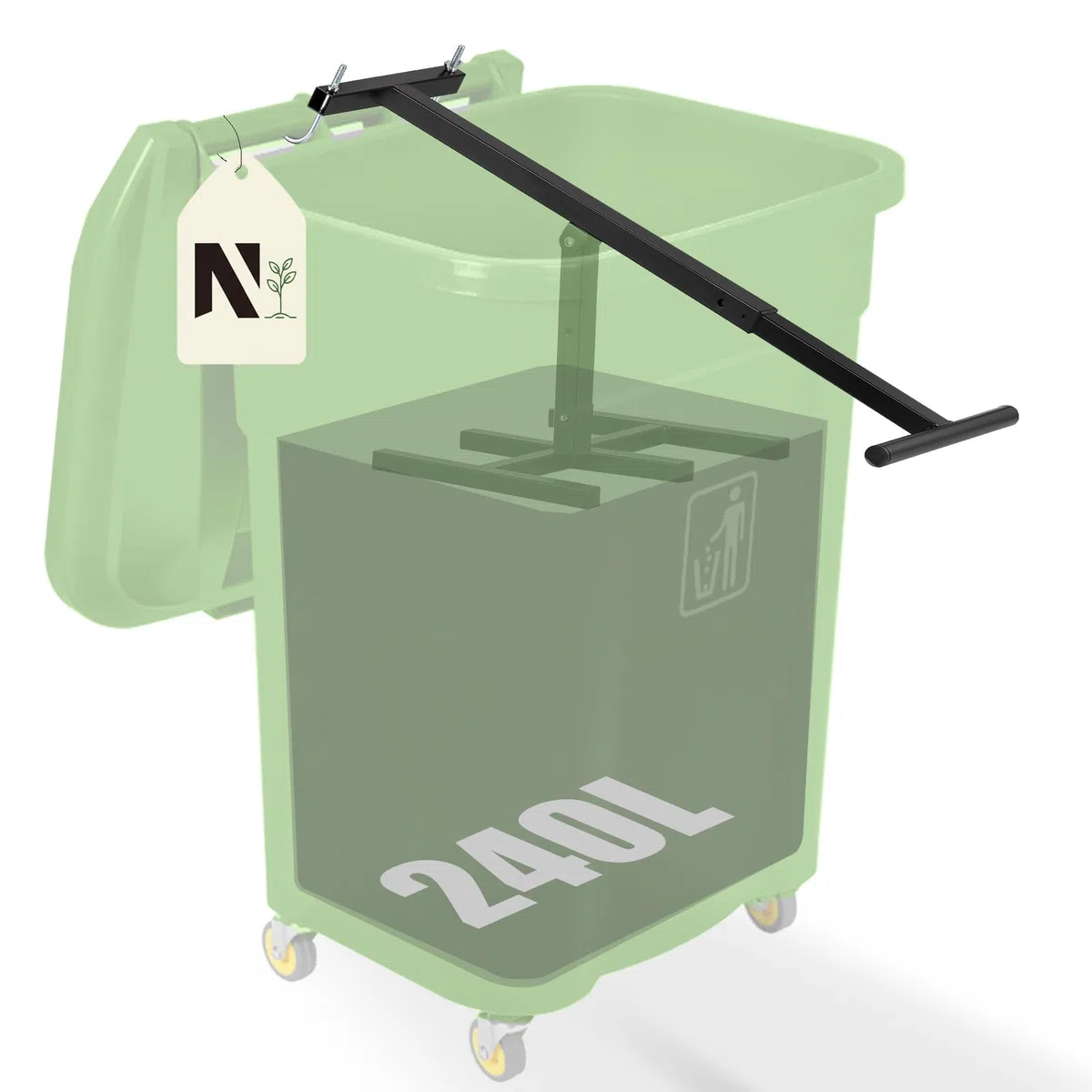 NEWTRY Compressore rifiuti per bidoni da 120L-360L, Ridurre il volume dei rifiuti domestici cucina giardino,nero
