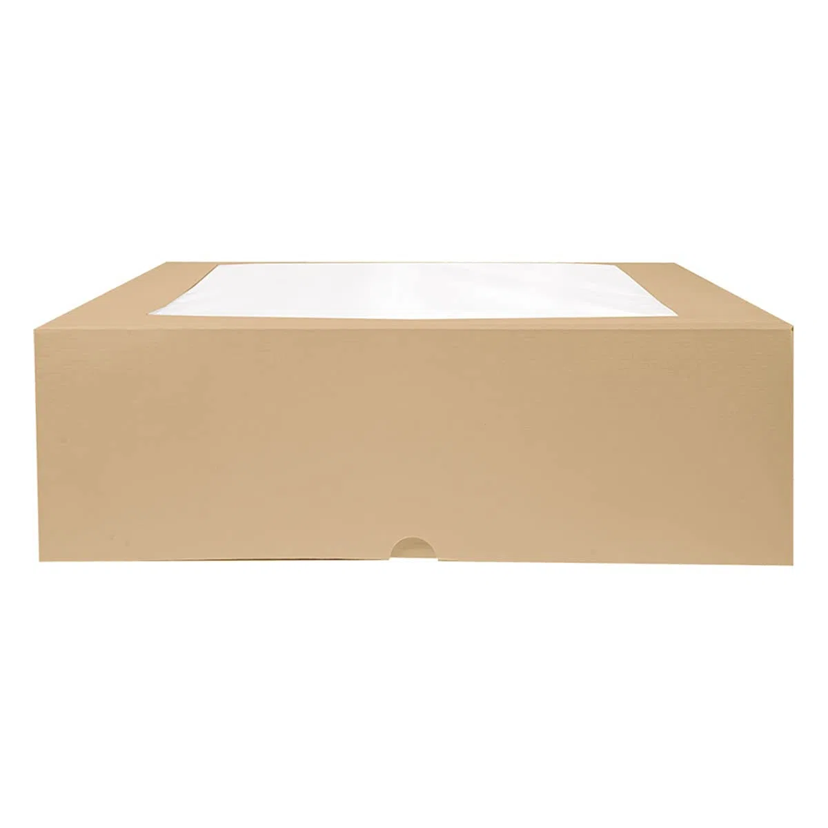 50 pezzi - Scatole per pasticceria con finestra 'Thepack' 240 G/M2 + Opp 32 x 32 x 10 cm naturale cartone ondulato Nano-Micro