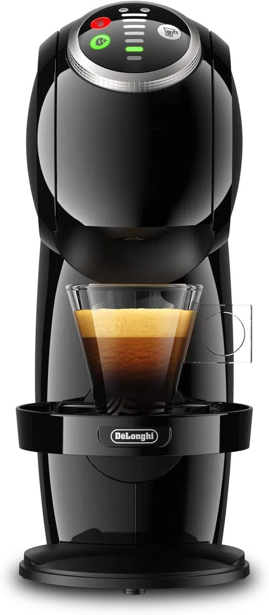 De’Longhi Nescafé Dolce Gusto Genio S Plus – Macchina da Caffè a Capsule Automatica, 15 Bar, Espresso Boost, Hot & Cold, Bundle 32 Capsule: KitKat Cacao & Wafer + Espresso Roma, Nera (EDG315.B)