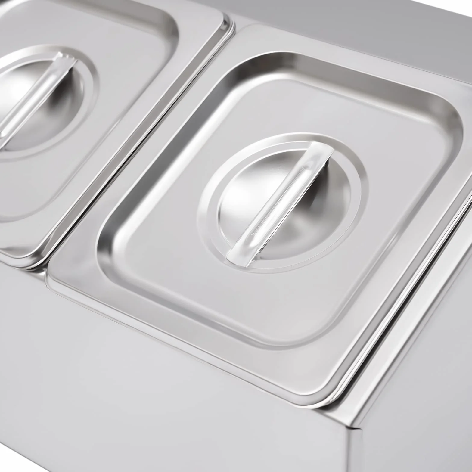 Contenitore per ingredienti in acciaio inox, contenitore con 6 contenitori, capacità per contenitore: 2 l, piedini in gomma antiscivolo, coperchio per ristoranti, negozi di tè al latte