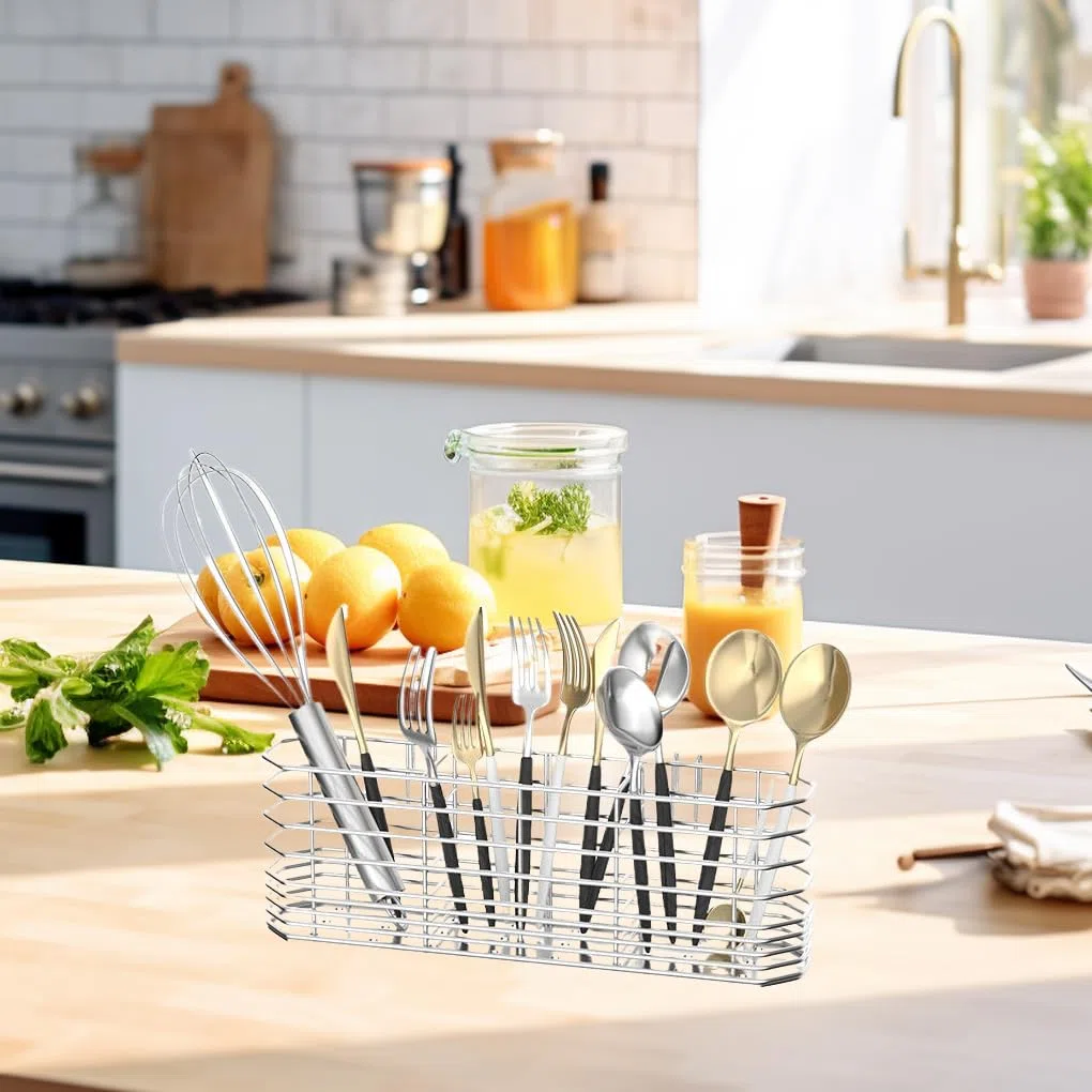 Portaposate in acciaio Per inox ad asciugatura rapida con gancio Cesto portaposate in acciaio Per inox per utensili da cucina Cesto portaposate