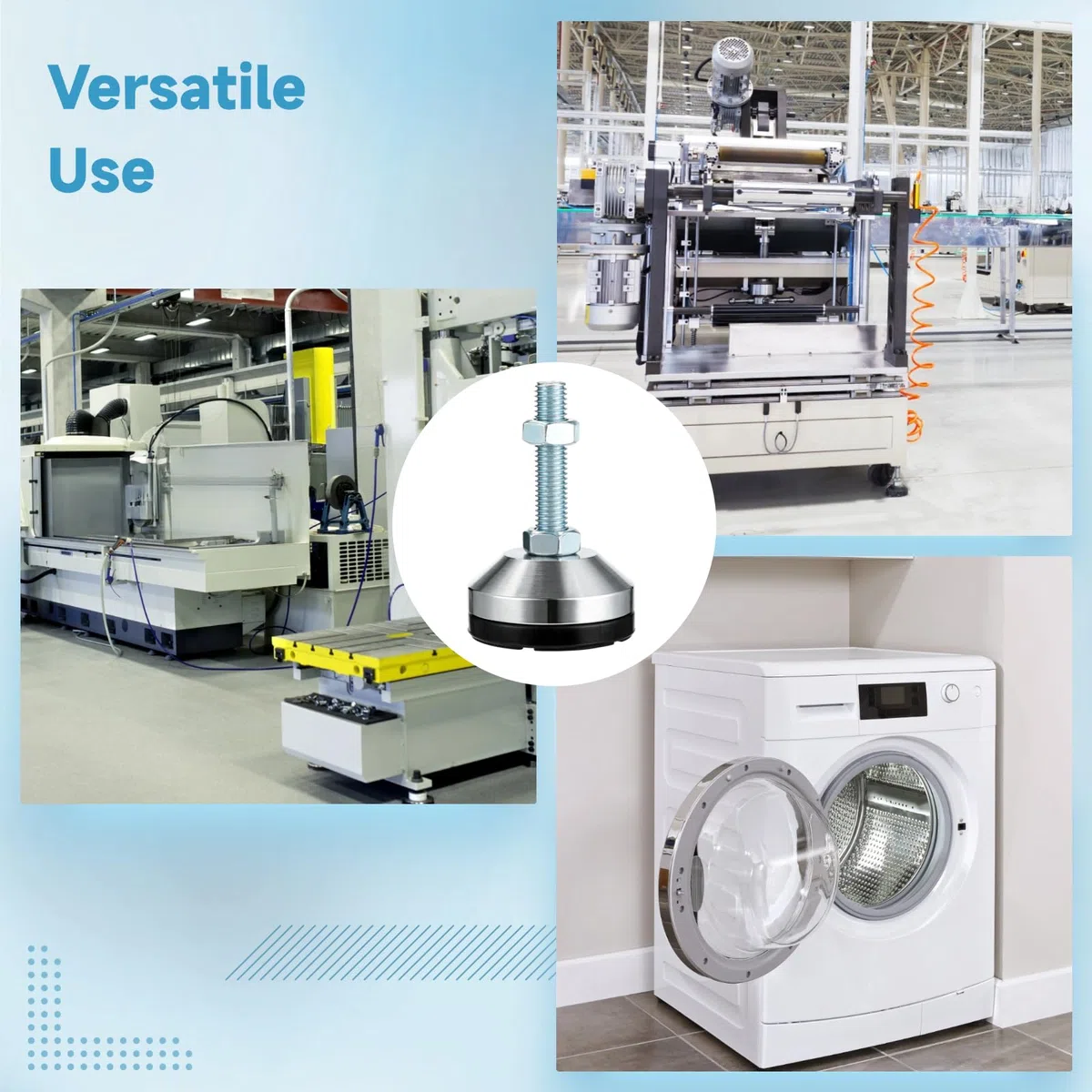 4 piedini di livellamento resistenti, livellatore regolabile M12, base in gomma antivibrazione da 6 cm, capacità di carico 500 kg, livellatore per gambe in acciaio al carbonio per banco da
