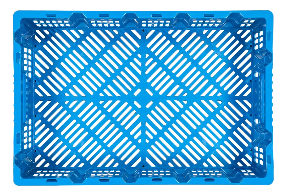 Set di 10 Casse Cassette Cestini Agricoli Jestic | 59x39,5x15 cm | per Carne Pesce Frutta Verdura Dura | CE 1935/2004 | Impilabili | Blu | in Plastica