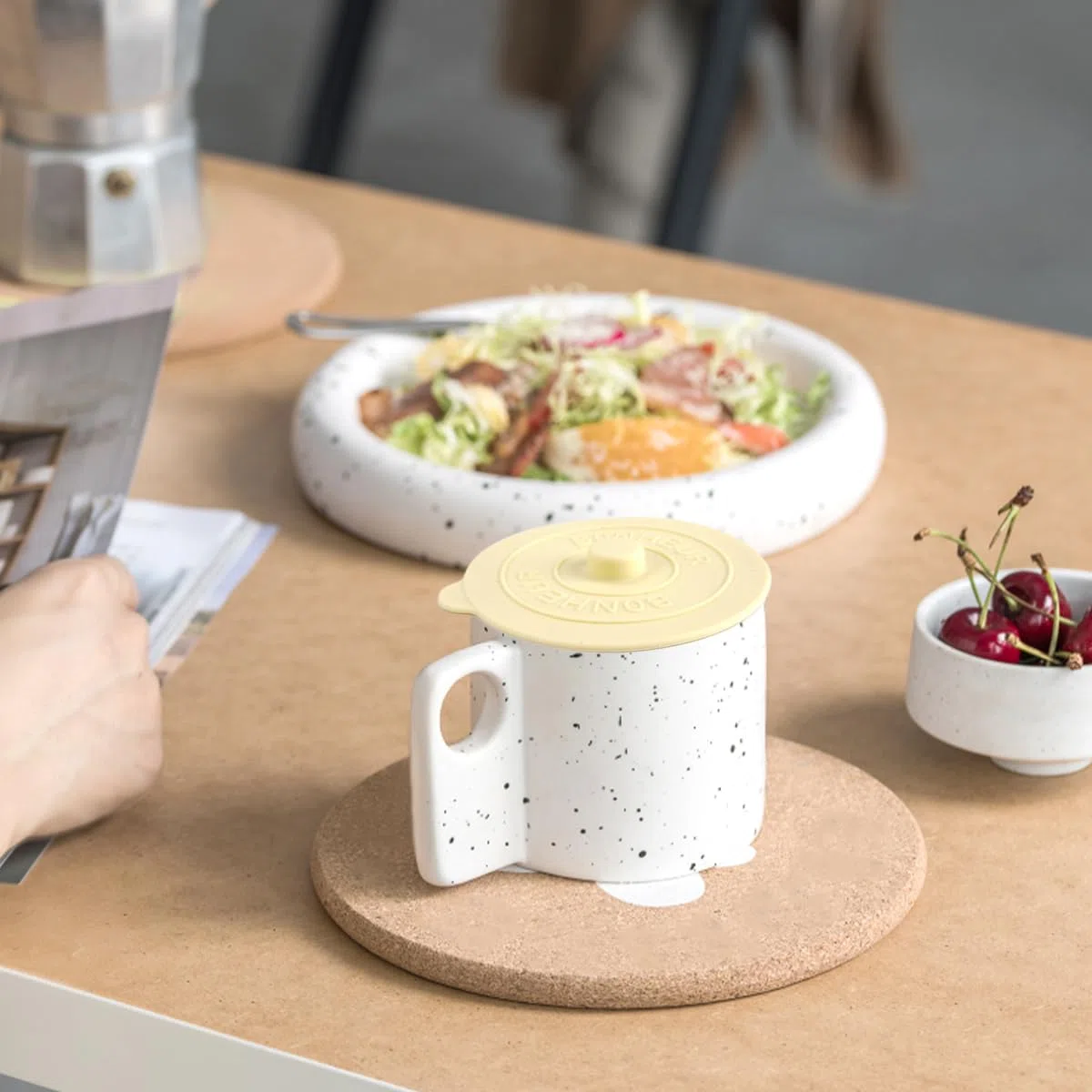 4 Pezzi Coperchi in Silicone,9.5cm Coperchi in Silicone Riutilizzabili Anti-Polvere,Coperchi Per Tazze Eleganti e Semplici,coperchi in silicone Colorato Anti-polvere,per Caffè,tè Bicchieri da Viaggio