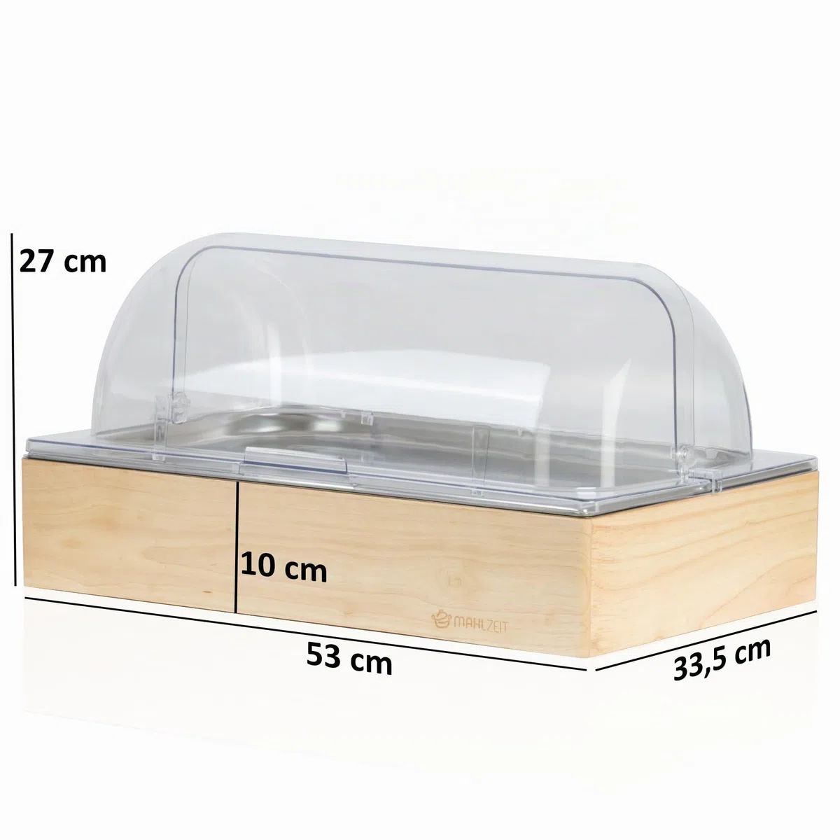 Mahlzeit Vassoio di servizio refrigerante | 53 x 34 x 27 cm | Piastra di raffreddamento GN 1/1 con coperchio | Sistema di vassoio termico con blocco di raffreddamento | Piastra di conservazione con
