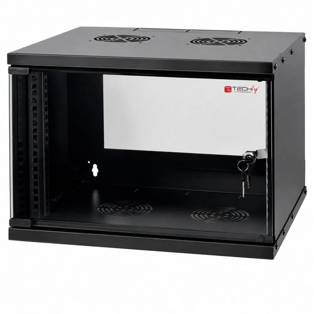 Techly Professional 023592 Armadio Rack 19" a Muro 6U Prof. 320 Nero Assemblato Nero