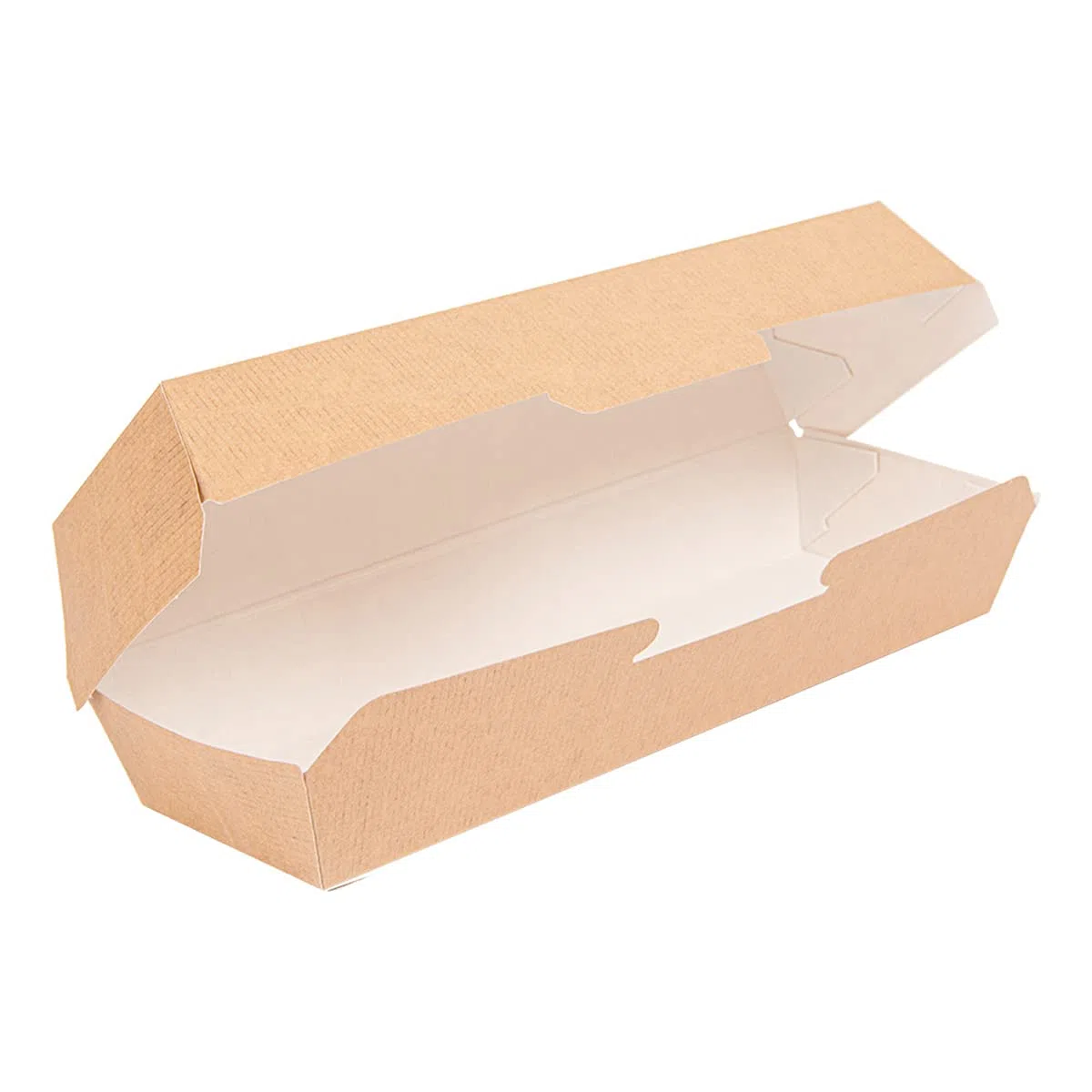 50 pezzi - Conchiglie "Hot Dog" 'Thepack' 220 g/M2 23,2 x 9 x 6,3 cm naturale cartone ondulato Nano-Micro