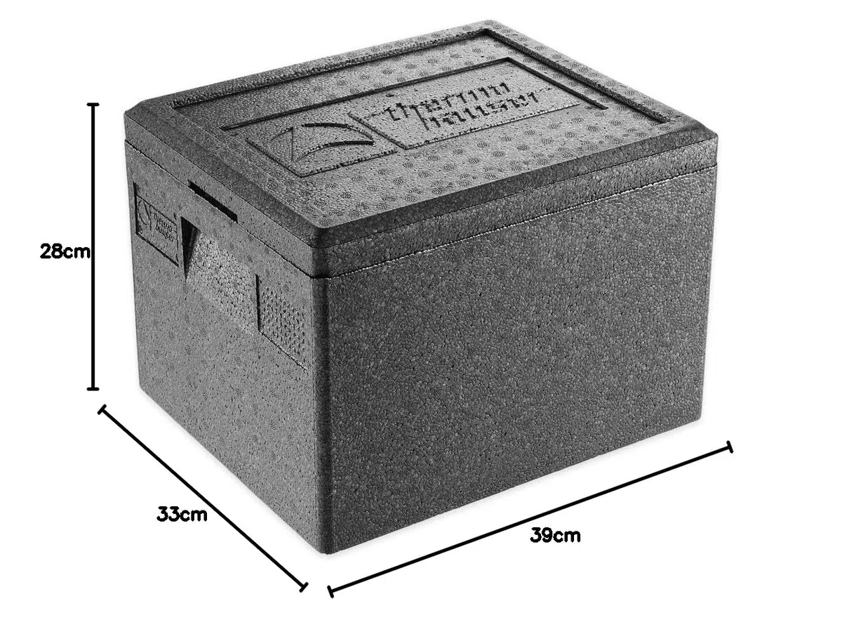 thermohauser Scatola termica EPP GN 1/2 con coperchio, 19 litri, 39 x 33 x 28 cm