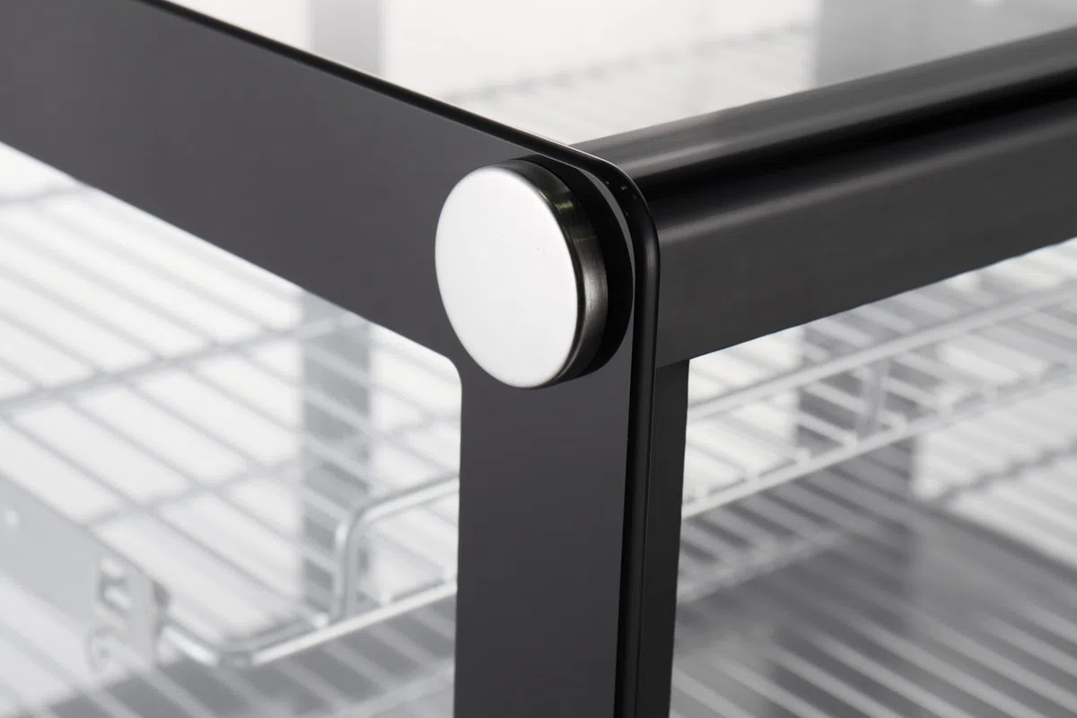 METRO Professional Vetrina refrigerata orizzontale GCV1200R, acciaio inox/vetro, 207 L, raffreddamento ventilato, 400 W, 2 ripiani, argento/nero