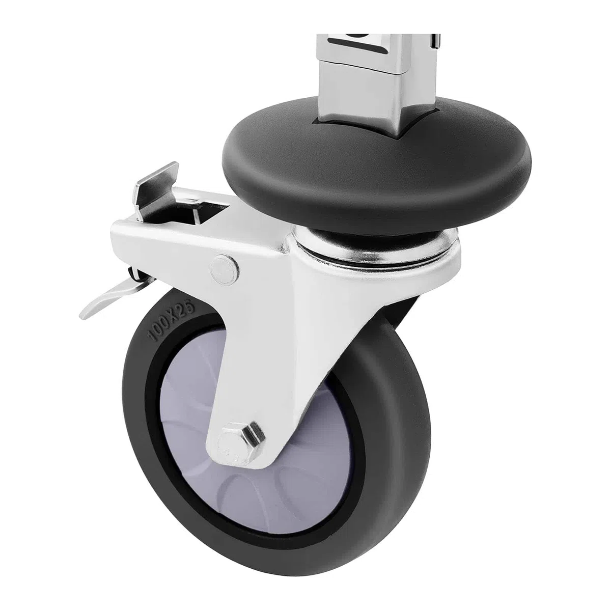 Royal Catering Carrello Portavassoi di Servizio RCTW 7 GN1/1 (Acciaio Inox, Gomma Termoplastica, 7 Contenitori GN, 50 Kg, 2 Freni)