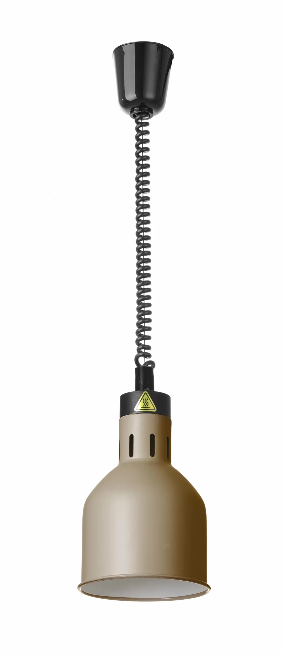 HENDI Lampada termica regolabile in altezza, cilindrica, lampada da cucina per riscaldare gli alimenti, lampada a infrarossi, 230V, 250W, ø175x(H)250mm, alluminio beige