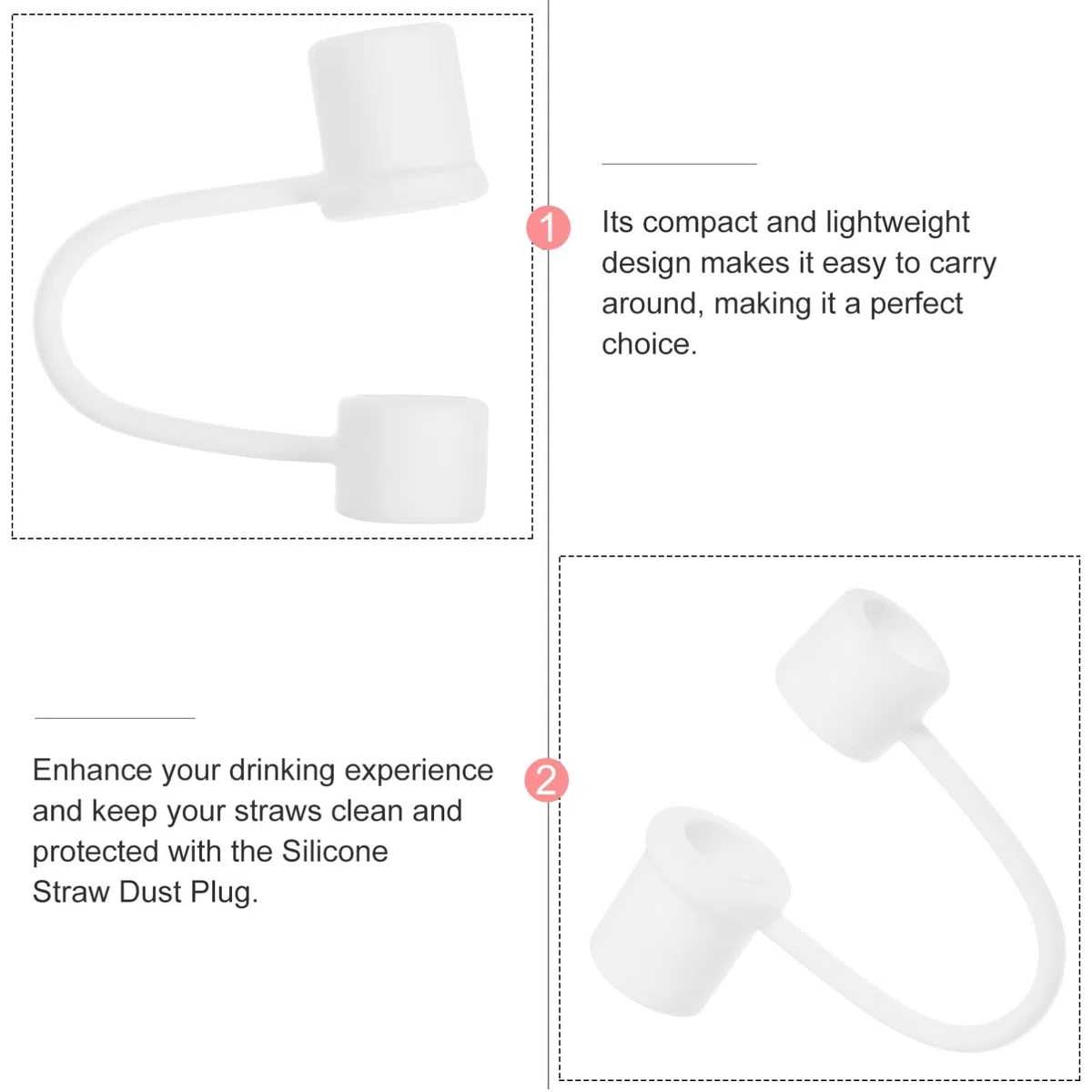 Uonlytech Tappi di Silicone per Cannucce 4 Pezzi Coperture Antipolvere Pratiche e Resistenti per Bevande Riutilizzabili e Trasporto Comodo