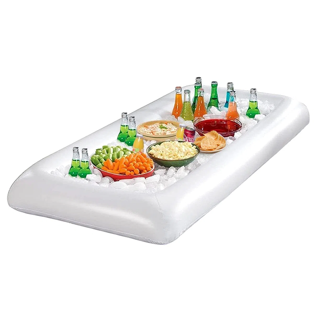 Bar Galleggiante da Piscina, Servizio Gonfiabile Insalata Barra, Buffet Gonfiabile per Raffreddamento con Tappo di Scarico, per Birra Insalata Spuntini Bevande per Feste Festa Estiva Bar