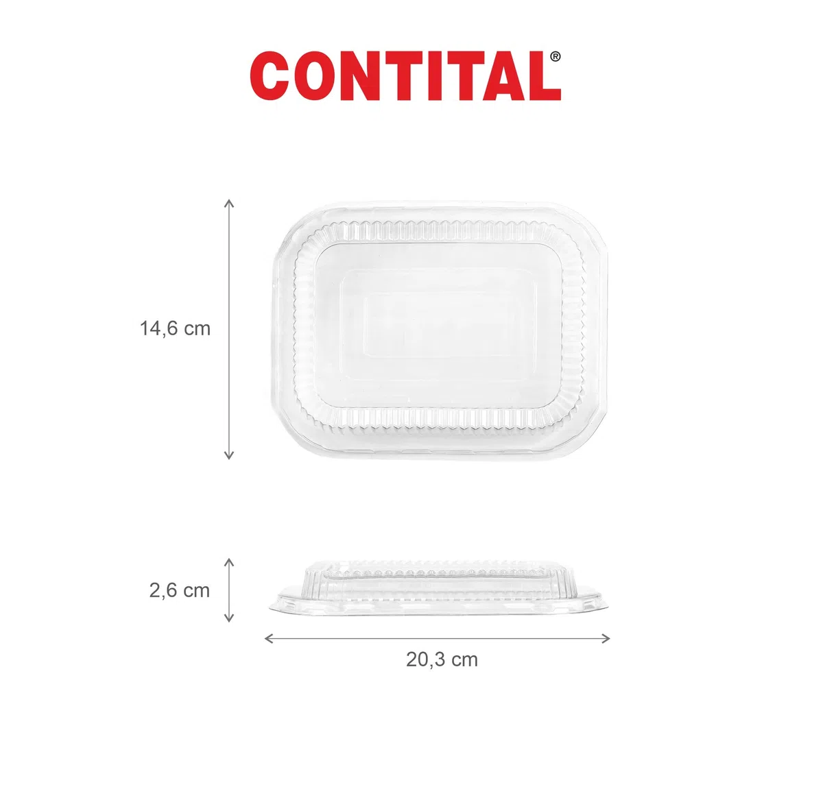 CONTITAL PL220875 | Coperchi in PET per Contenitori in Alluminio | Coperchi in PET Sigillanti, Durevoli e Riutilizzabili | 50 Pezzi
