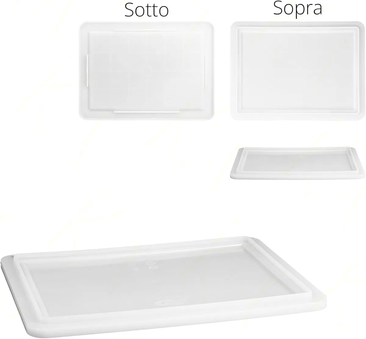 Set 5 Cassette con Coperchio portaimpasti palline Pizza Pane panette 60x40x7 certificata per alimenti VASCHETTA DA FRIGO professionale litri 12 impilabile sovrapponibile PIZZERIA CASEIFICI