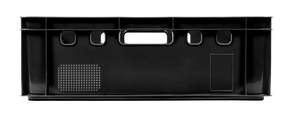 Set di 10 Casse Cassette Cestini Agricoli Jestic E2 | 60x40x20 cm | per Carne Pesce Frutta Verdura Dura Utensili Piante | CE 1935/2004 | Impilabili | Nere | in Plastica