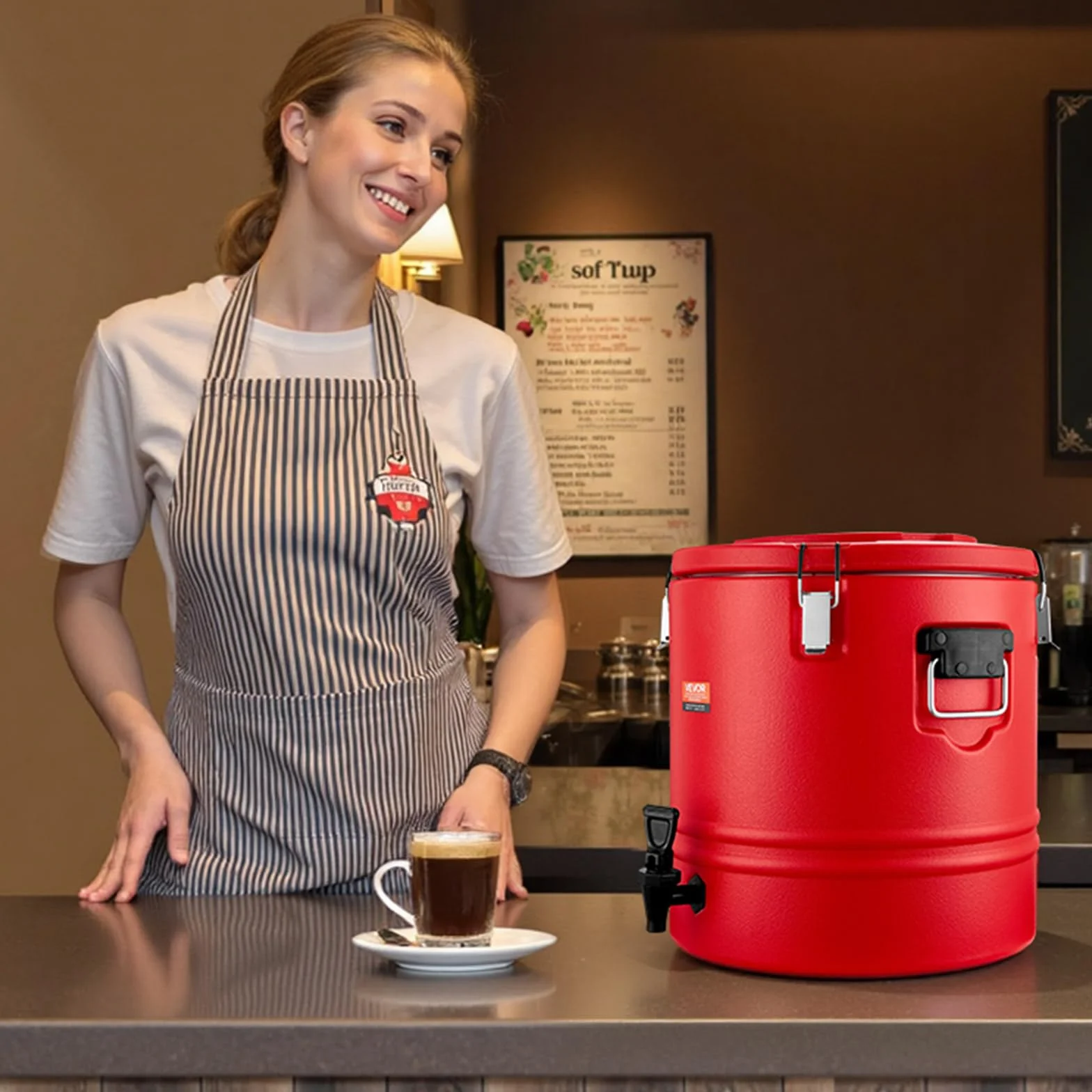 VEVOR Distributore di Bevande Isolato da 30 L Distributore di Bevande Calde e Fredde Termiche con Rubinetto, Interno in Acciaio Inossidabile 304, per Tè, Caffè, Ristoranti, Esterni, Uso Versatile