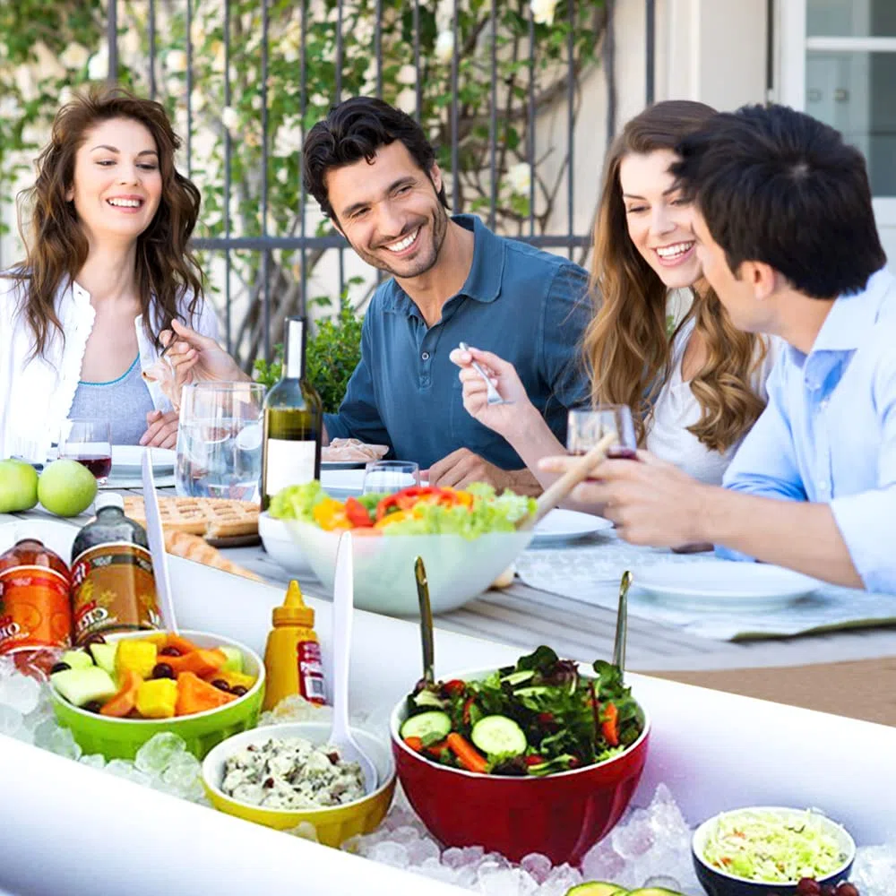 Bar Galleggiante da Piscina, Servizio Gonfiabile Insalata Barra, Buffet Gonfiabile per Raffreddamento con Tappo di Scarico, per Birra Insalata Spuntini Bevande per Feste Festa Estiva Bar